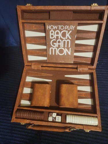 Vintage backgammon brown - vintage,