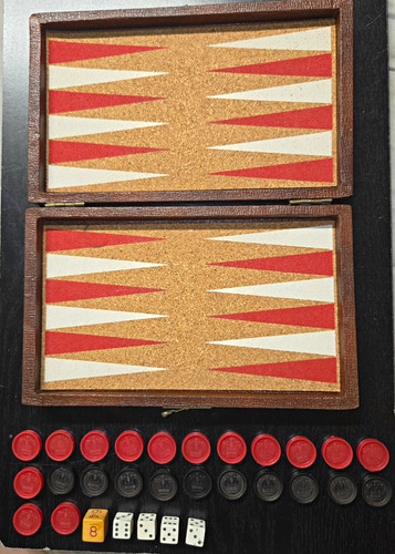 Cork lined wooden backgammon - wooden,