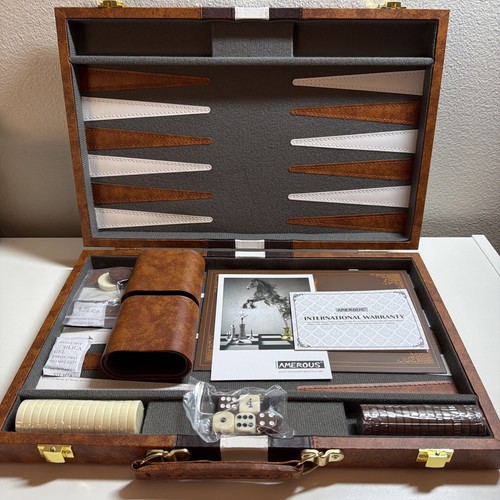 Deluxe backgammon set folding - set,