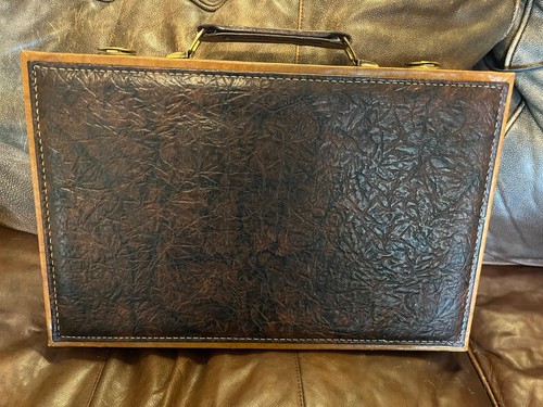 Vintage leather backgammon set - backgammon,