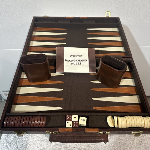 Vintage backgammon set brown - backgammon,