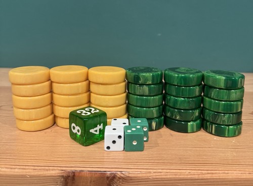 Backgammon bakelite green - 30,