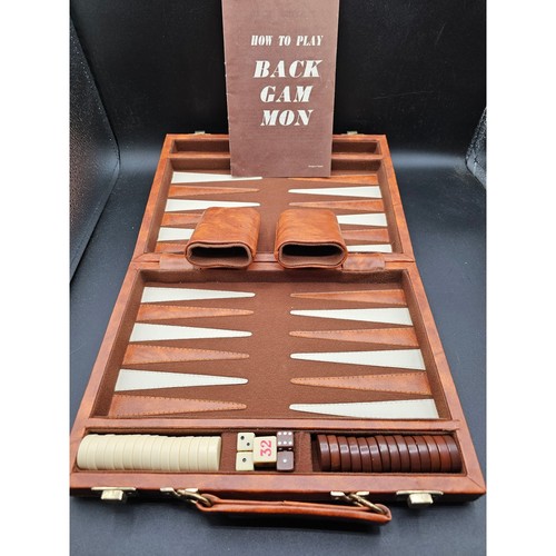 Vintage backgammon set brown - set,