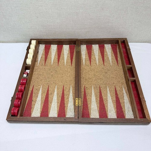 Vintage wood backgammon - vintage,