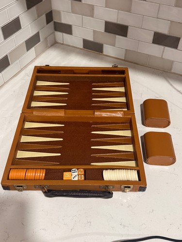 Vintage travel size backgammon - travel,