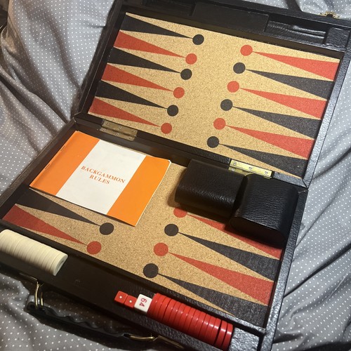 Vintage black backgammon - vintage,