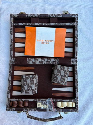 Vintage backgammon brown - vintage,