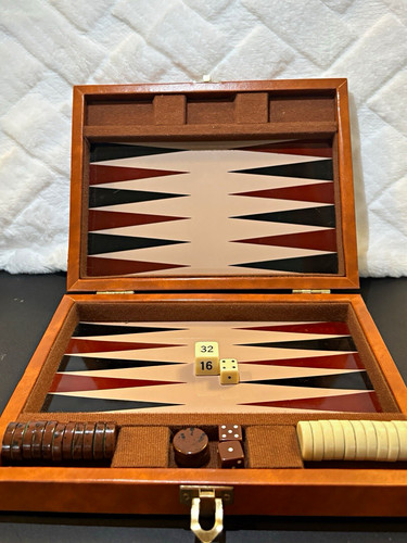 Vintage backgammon leather - vintage,