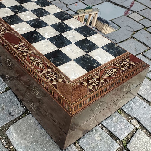 Solid wood backgammon set - wood,