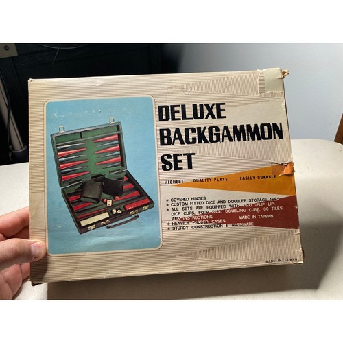 Vintage deluxe backgammon set - vintage,